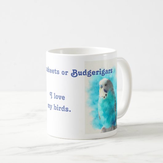 Mug budgie parakeet ou budget s'amuser (Devant droit)