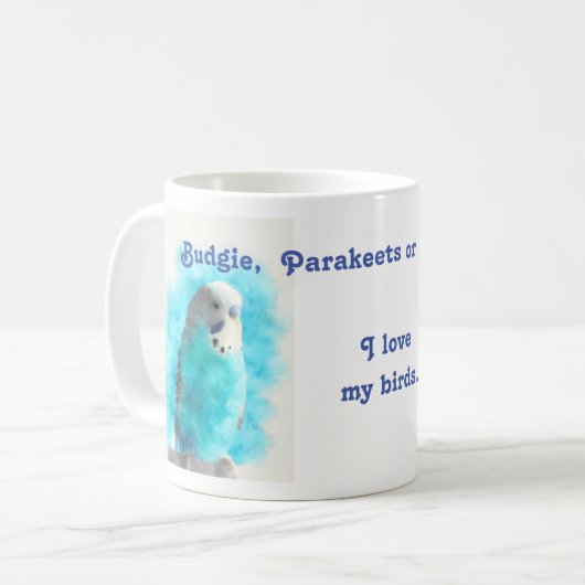 Mug budgie parakeet ou budget s'amuser (Devant gauche)