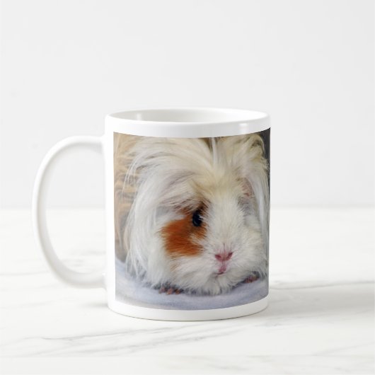 Mug Buff and White, Lunkarya Guinée Pig Face Closeuse (Gauche)