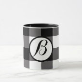 Mug Buffalo noir et blanc À damiers Carrés (Centre)