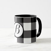 Mug Buffalo noir et blanc À damiers Carrés (Devant droit)