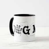 Mug Buffalo Plaid Chien Maman Pawprints and Hair (Devant gauche)