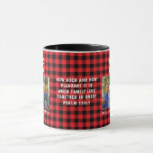 Mug Buffalo Plaid Famille chrétienne Noël (Centre)