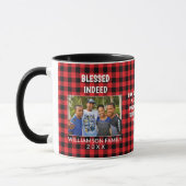 Mug Buffalo Plaid Famille chrétienne Noël (Gauche)