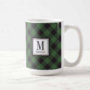 Mug Buffalo Plaid Green Nom personnalisé