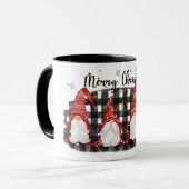 Mug Buffalo Plaid Joyeux Gnomes de Noël (Devant gauche)