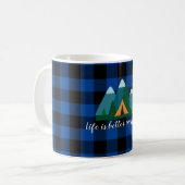 Mug Buffalo Plaid Life is Better Camping (Devant gauche)