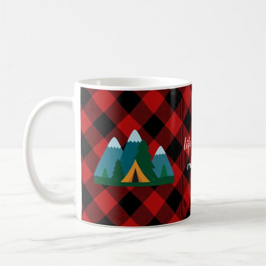 Mug Buffalo Plaid Life is Better Camping (Gauche)