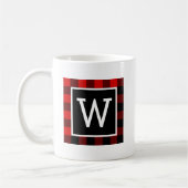 Mug Buffalo Plaid Monogram Holiday (Gauche)