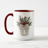 Mug Buffalo Plaid Pays Noël Personnalisé (Gauche)