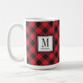 Mug Buffalo Plaid Red Nom personnalisé (Gauche)