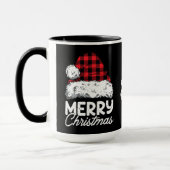Mug Buffalo Plaid Santa Hat with Customizable Name (Gauche)