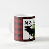 Mug Buffalo plaqué avec Monogramme et Moose Design (Devant gauche)