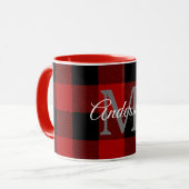 Mug Buffalo rouge abattu | Initiale personnelle | Cade (Devant gauche)