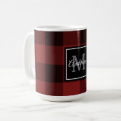 Mug Buffalo rouge abattu | Initiale personnelle | Café (Devant gauche)