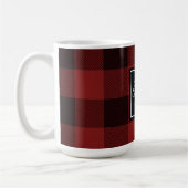 Mug Buffalo rouge abattu | Initiale personnelle | Café (Gauche)