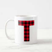 Mug Buffalo rouge et noir Plaqué en gras Lettre T Mono (Gauche)