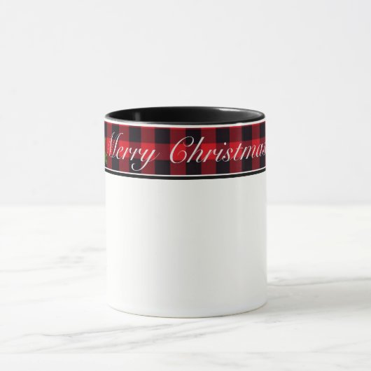 Mug Buffle de Noël Plaid et À feuillage persistant (Centre)