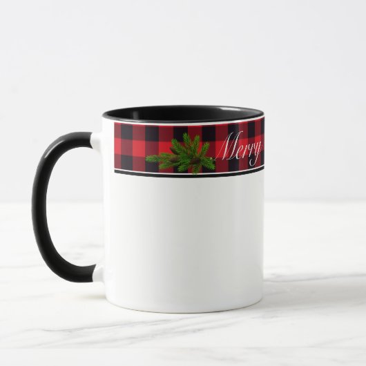 Mug Buffle de Noël Plaid et À feuillage persistant (Gauche)