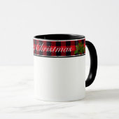 Mug Buffle de Noël Plaid et À feuillage persistant (Devant droit)