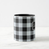Mug Buffle gris personnalisé Vérifier la Musique Plaid (Centre)
