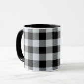 Mug Buffle gris personnalisé Vérifier la Musique Plaid (Devant gauche)