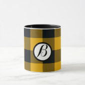 Mug Buffle Jaune et Noir À damiers Carré Plaid (Centre)