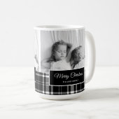 Mug Buffle noir blanc Plaid Joyeux Noël vacances (Devant droit)
