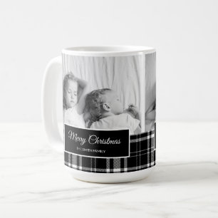 Mug Buffle noir blanc Plaid Joyeux Noël vacances