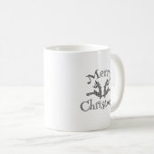 Mug Buffle noir blanc Plaid Joyeux rennes de Noël (Devant droit)