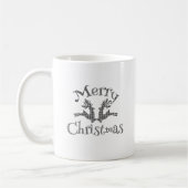 Mug Buffle noir blanc Plaid Joyeux rennes de Noël (Gauche)