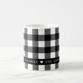 Mug Buffle noir et blanc Plaid Nom de famille personna (Centre)