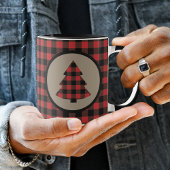 Mug Buffle noir rouge Plaid Christmas Tree