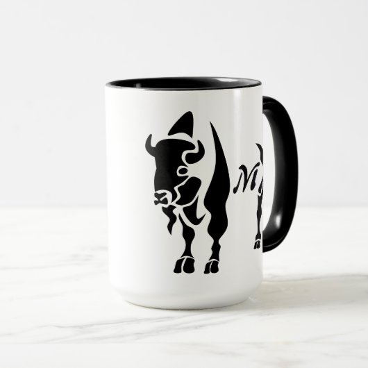 Mug Buffle noir silhouette (Devant droit)