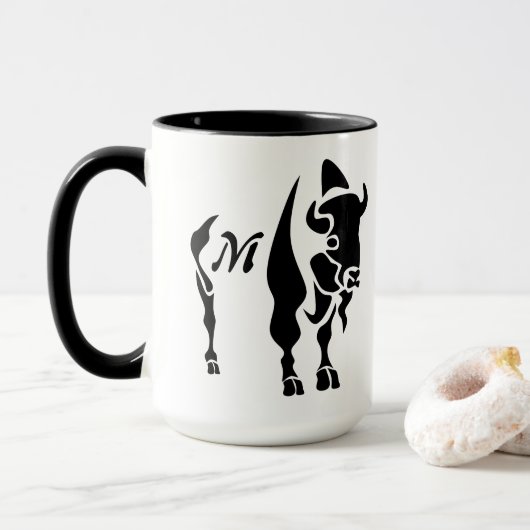 Mug Buffle noir silhouette (Avec donut)