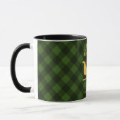 Mug Buffle noir vert de Noël Plaid Père Noël Sleigh (Gauche)