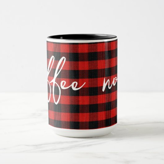 Mug Buffle Plaid Avec Du Texte De Café (Centre)