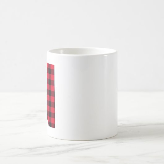 Mug Buffle rouge et noir Plaqué en gras Lettre N Monog (Centre)