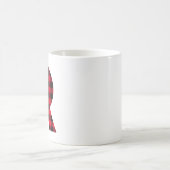 Mug Buffle rouge et noir Plaqué en gras Lettre R Monog (Centre)