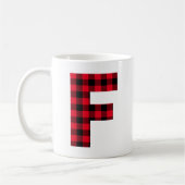 Mug Buffle rouge et noir plaqué Gras Lettre F Monogram (Gauche)