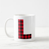 Mug Buffle rouge et noir plaqué Lettre gras L Monogram (Gauche)