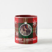 Mug Buffle rouge vert Plaid Chèque photo Noël (Centre)