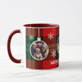 Mug Buffle rouge vert Plaid Chèque photo Noël (Gauche)