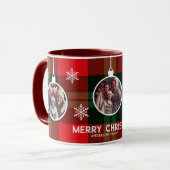 Mug Buffle rouge vert Plaid Chèque photo Noël (Devant gauche)