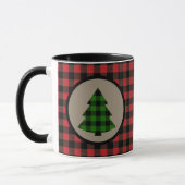 Mug Buffle rouge vert Plaid sapin de Noël (Gauche)