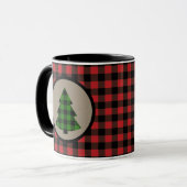 Mug Buffle rouge vert Plaid sapin de Noël (Devant gauche)