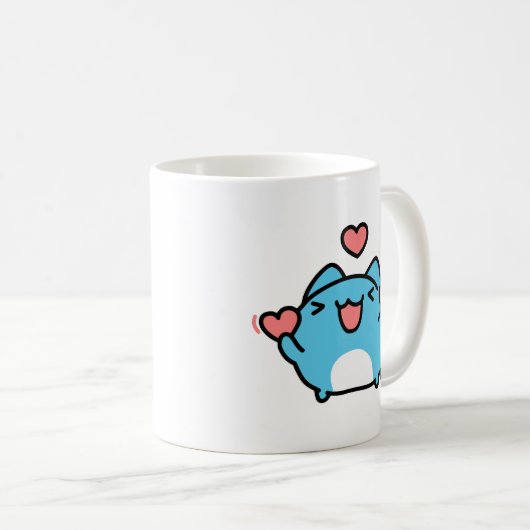 Mug BugCat Capoo cat, Kawaii Comic Chat love (Devant droit)