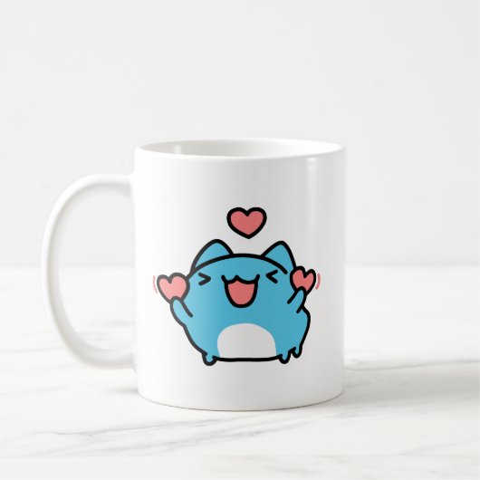 Mug BugCat Capoo cat, Kawaii Comic Chat love (Gauche)