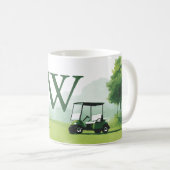 Mug Buggy de golf classique Monogramme personnalisé (Devant droit)