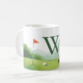Mug Buggy de golf classique Monogramme personnalisé (Devant gauche)